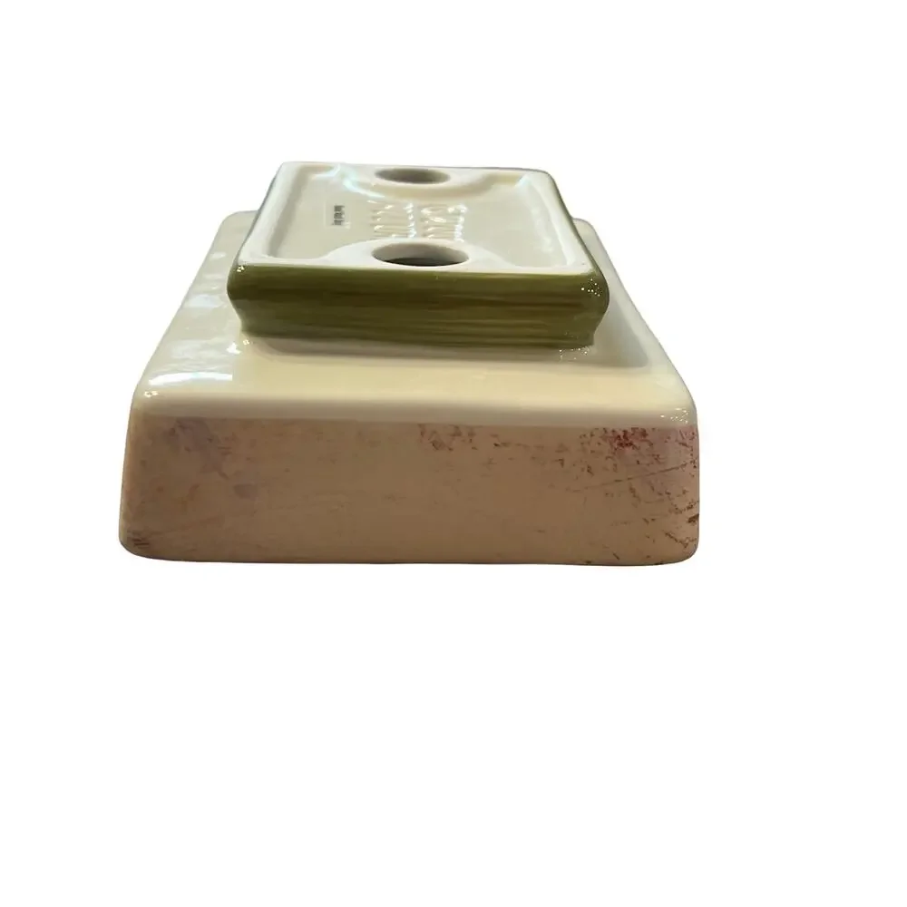 Y2K Allure Ceramic Love‎ Quote on Soap Dish Pink Green Beige Bathroom Decor 2006